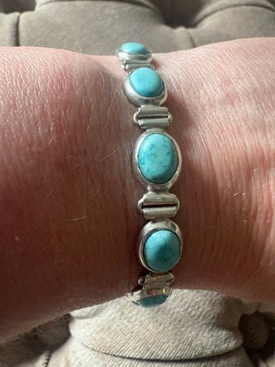 Turquoise Stone Silver Bracelet