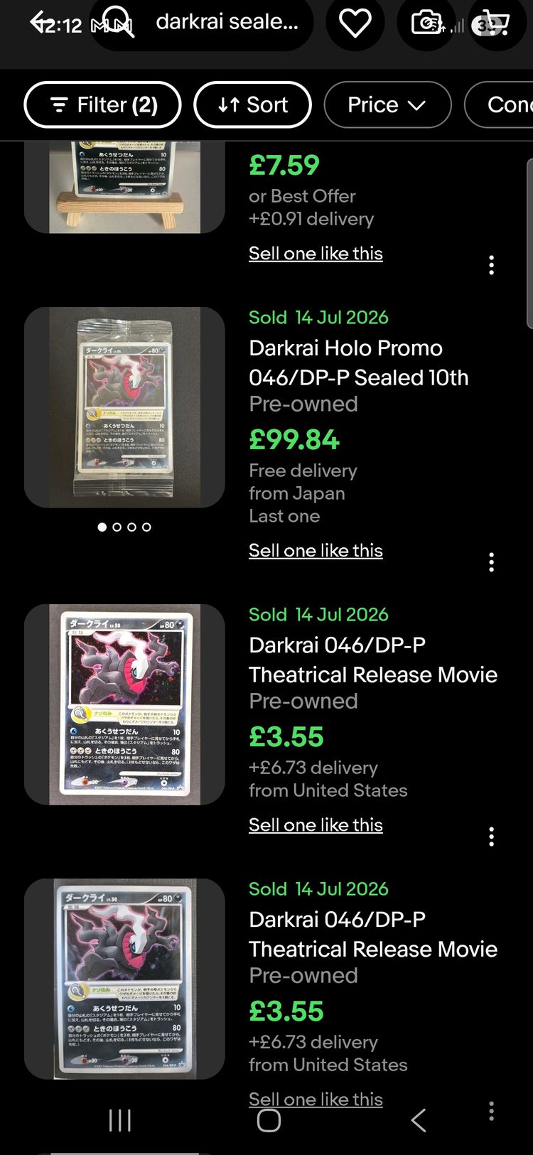 Immagine di Sealed diamond and pearl promo Darkrai Lv.50 2