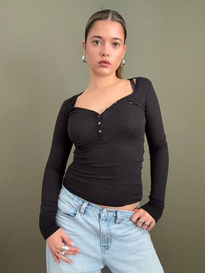 Tommy Hilfiger Fitted Henley Top (XS) 5