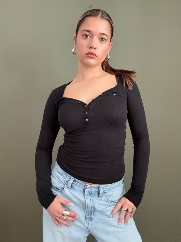 Tommy Hilfiger Fitted Henley Top (XS) 8