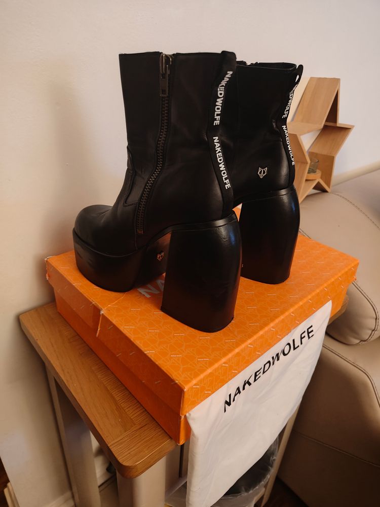 Naked Wolfe Black Platform Ankle Boots image 5