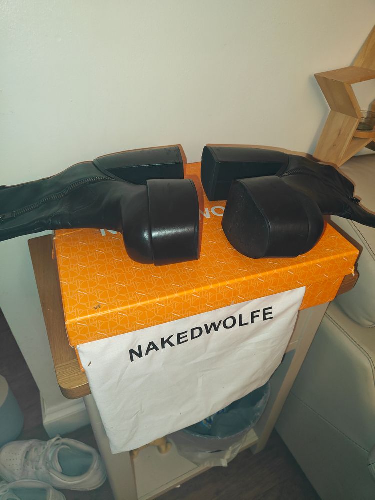 Naked Wolfe Black Platform Ankle Boots image 3