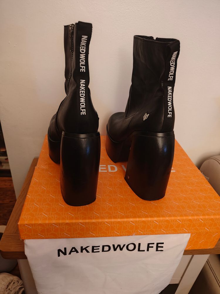 Naked Wolfe Black Platform Ankle Boots image 2