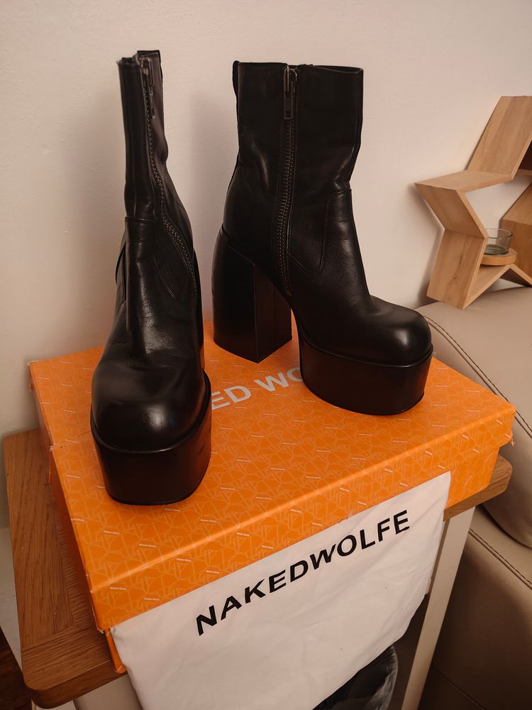 Naked Wolfe Black Platform Ankle Boots image 4