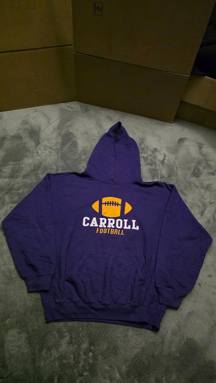 Purple Hooded Sweatshirt With Carroll Football Print