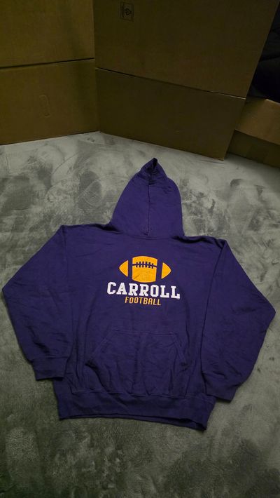Purple Hooded Sweatshirt With Carroll Football Print