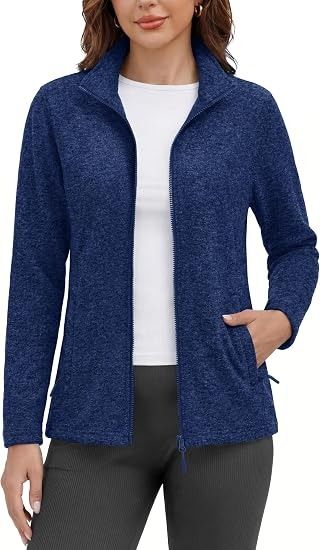Blue Zip-Up Fleece Jacket obraz 3