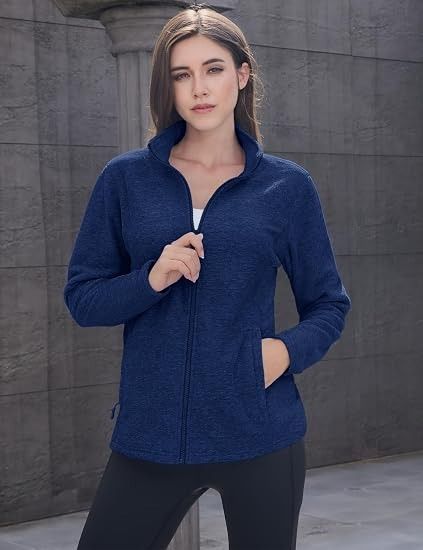 Blue Zip-Up Fleece Jacket obraz 2