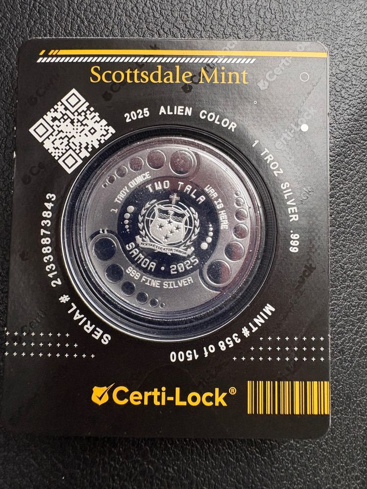 Rare Scottsdale Mint Alien The Architects Silver Coin 2
