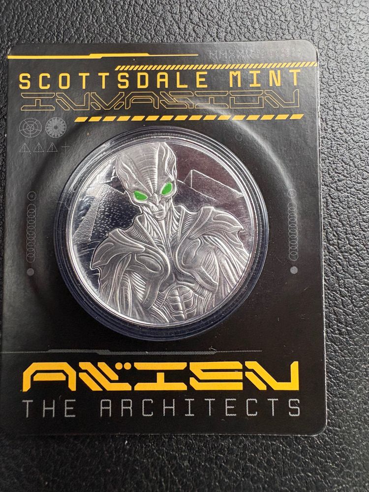 Rare Scottsdale Mint Alien The Architects Silver Coin