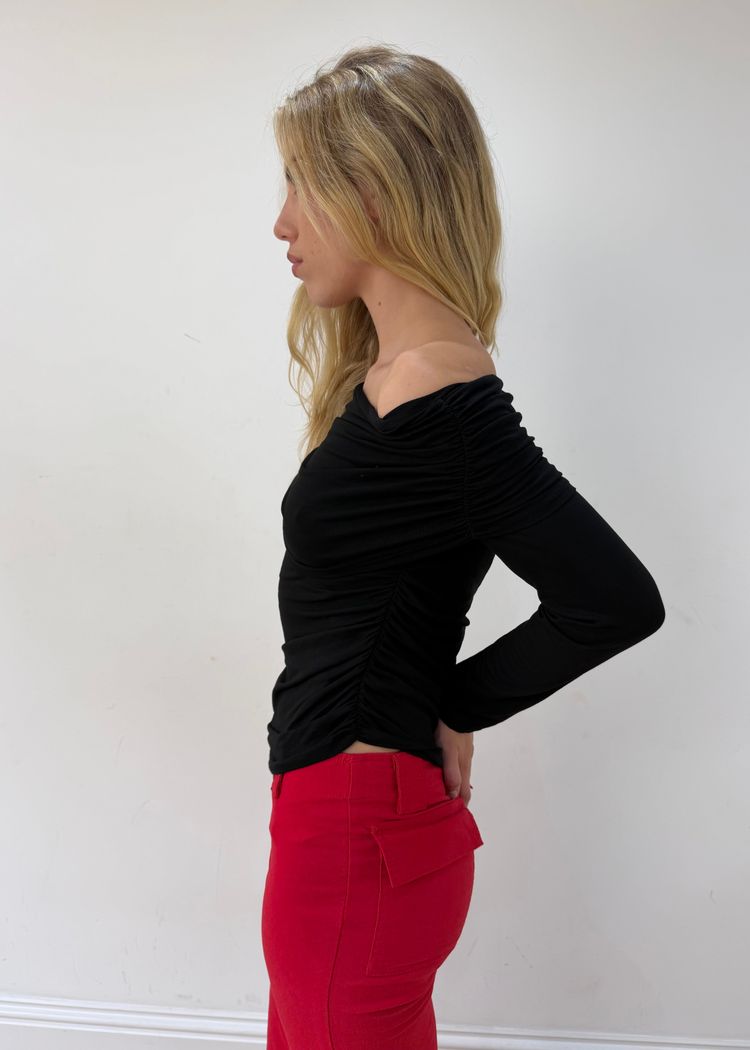 small/medium off shoulder long sleeve top image 3