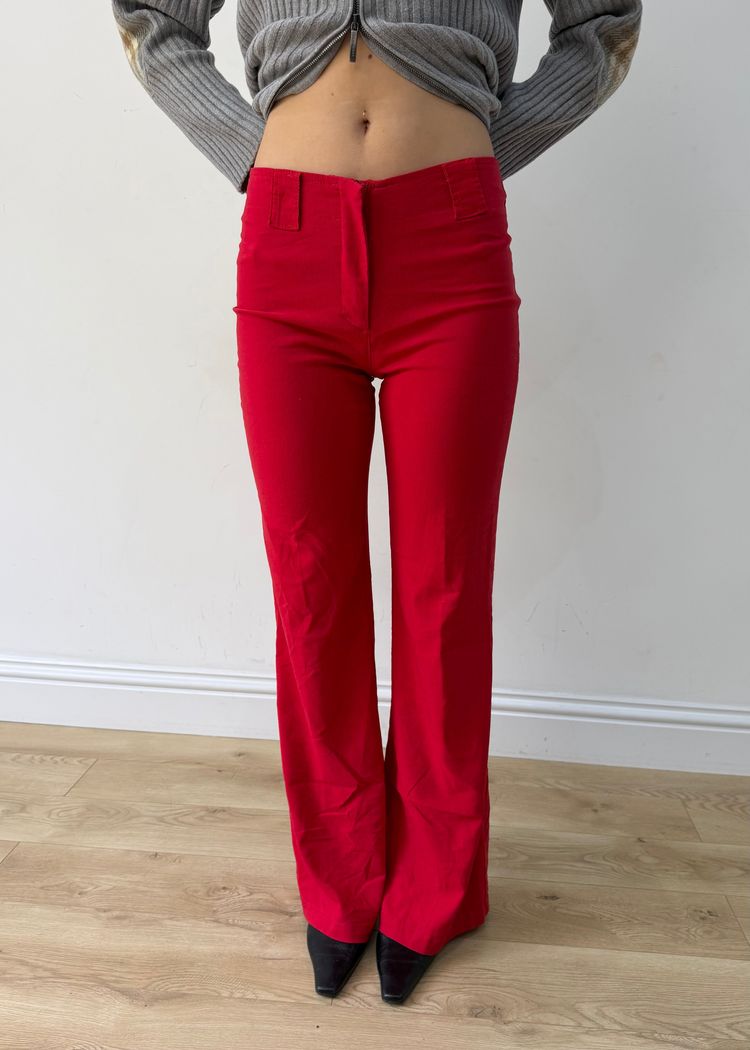 small flap pocket flared trousers image 5