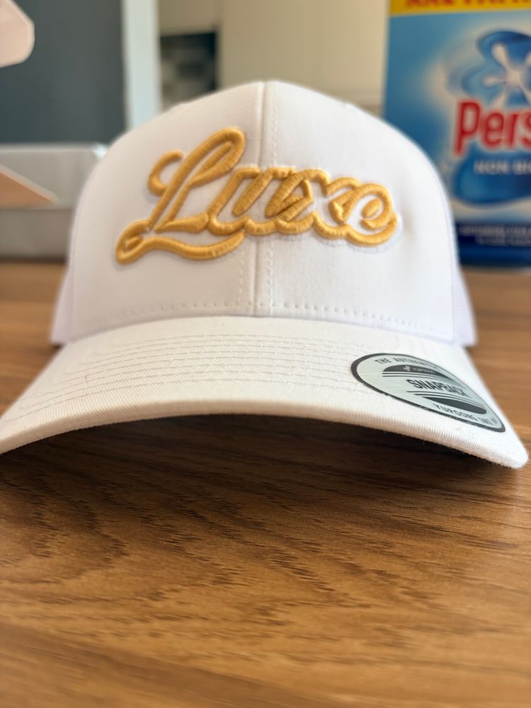 Other White Snapback Cap With Yellow Luxe Embroidery product image