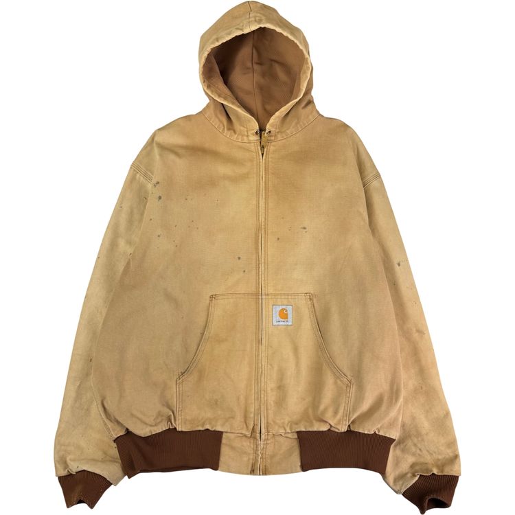 Carhartt Active Workwear Full-Zip Hooded Jacket Beige Brown imagen 1