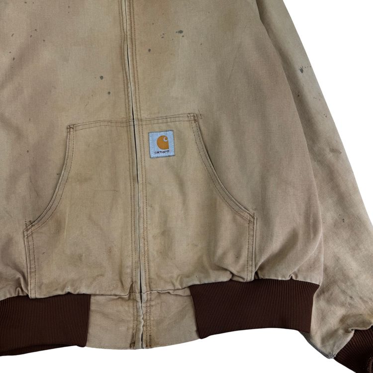 Carhartt Active Workwear Full-Zip Hooded Jacket Beige Brown obraz 8