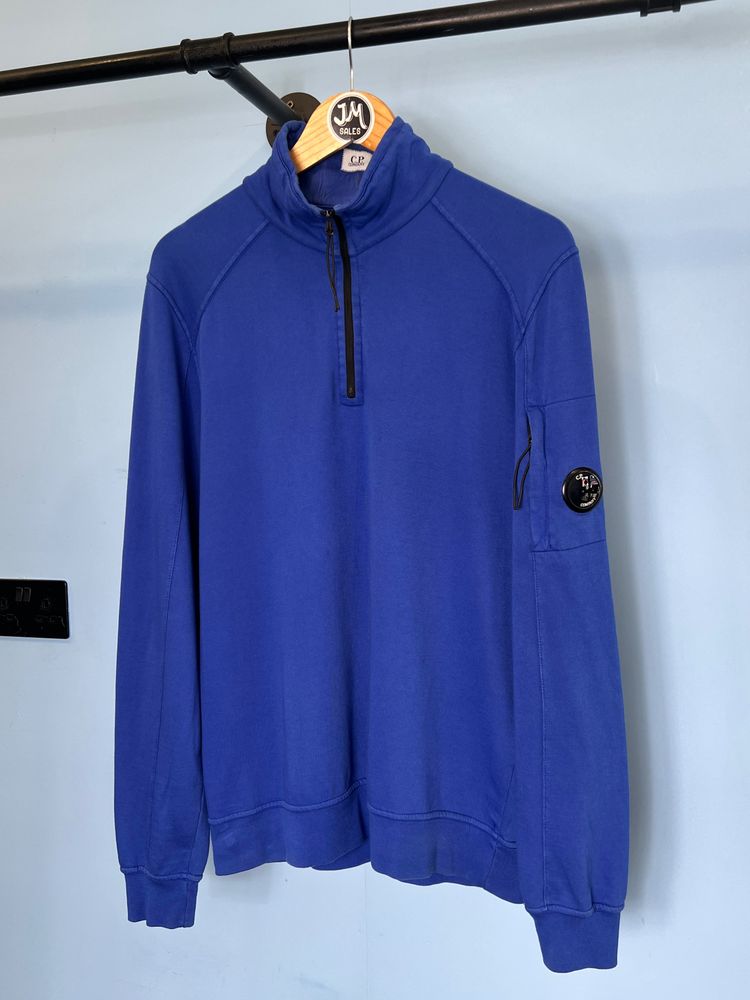 Large C.P. Company Royal Blue Lightweight Quarter Zip Sweatshirt Jumper