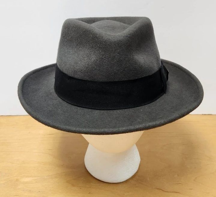 Immagine di Grey Fedora Hat With Black Band 1
