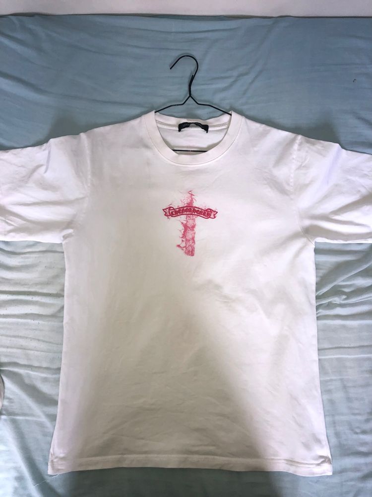 Chrome Hearts Chrome Hearts White T-Shirt With Red Cross Design product image