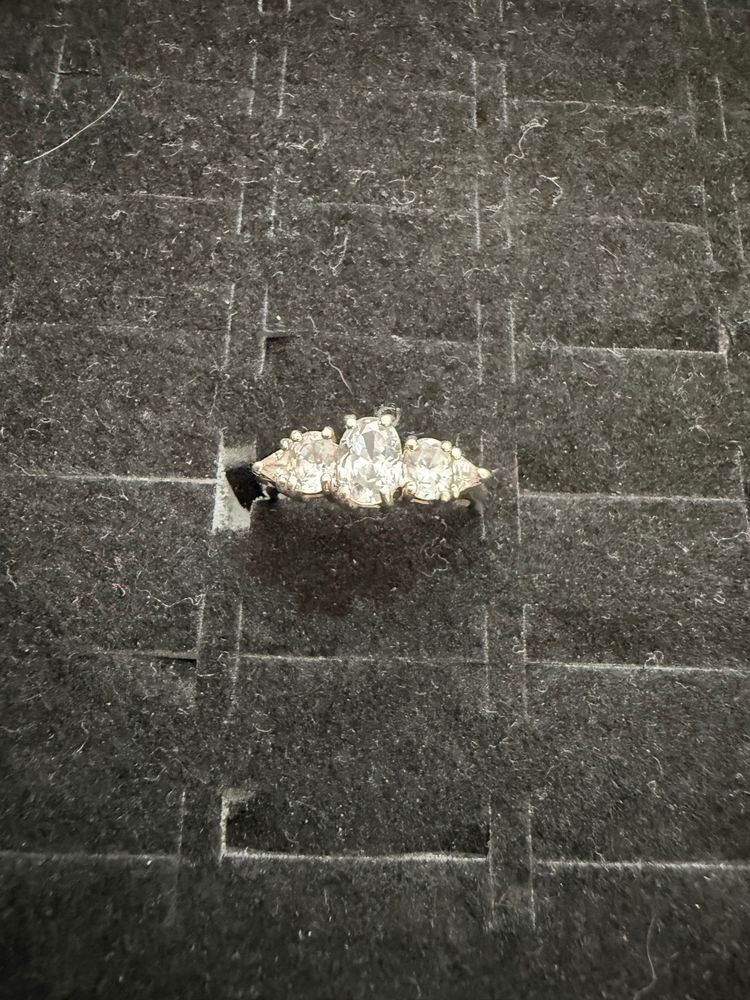 Silver Ring With Clear Stones