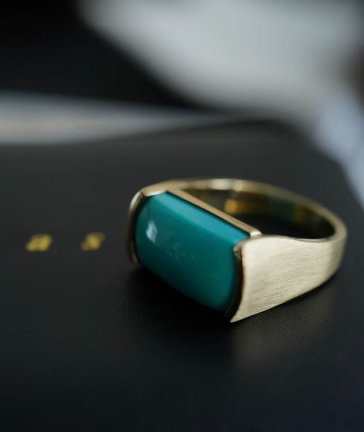 Gold Ring With Turquoise Stone image 1