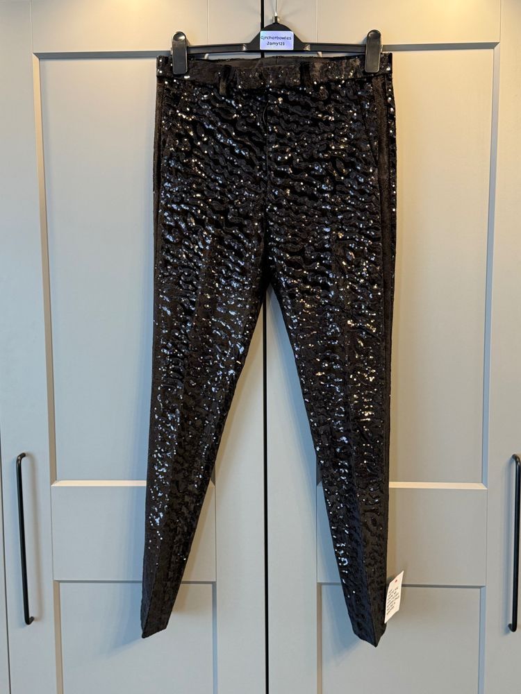 ASOS DESIGN sequin black trousers
