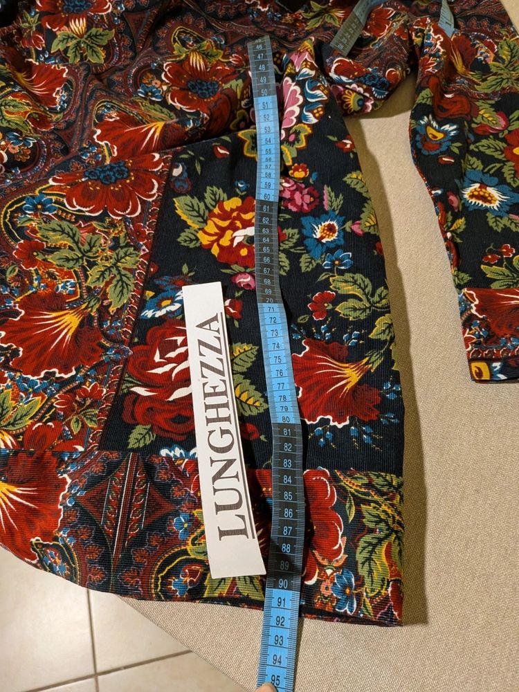Abito Extesa Nuovo con Etichetta Fantasia Floreale / Paisley in Velluto (IT 42) image 6