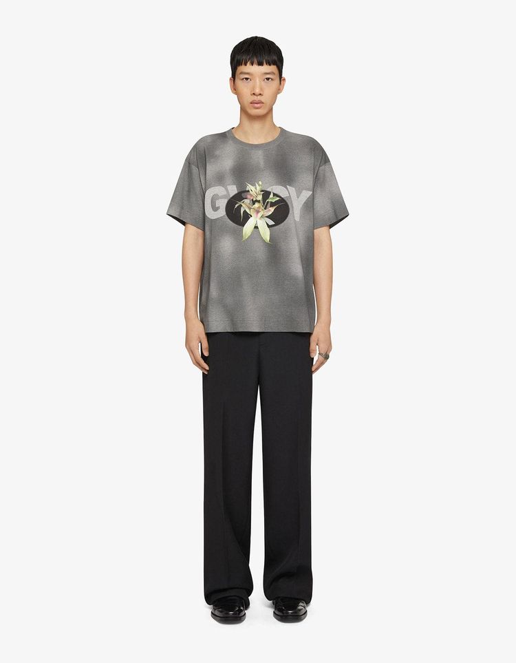 Givenchy Black GVCY Flower Print T-Shirt 2