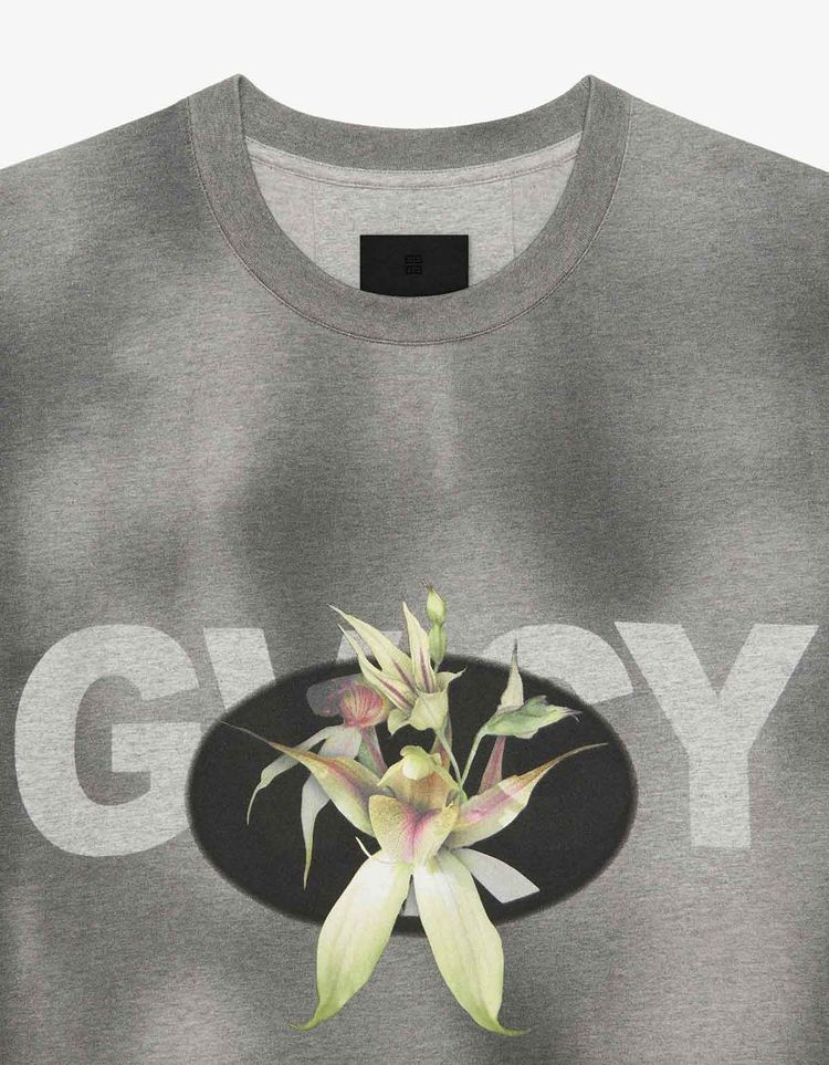Givenchy Black GVCY Flower Print T-Shirt 5