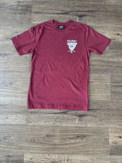 Stussy Maroon Graphic T-Shirt