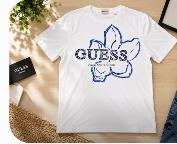 Guess White Graphic T-Shirt