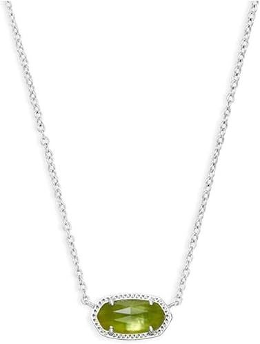 Other Silver Chain Necklace With Green Gemstone Pendant product image