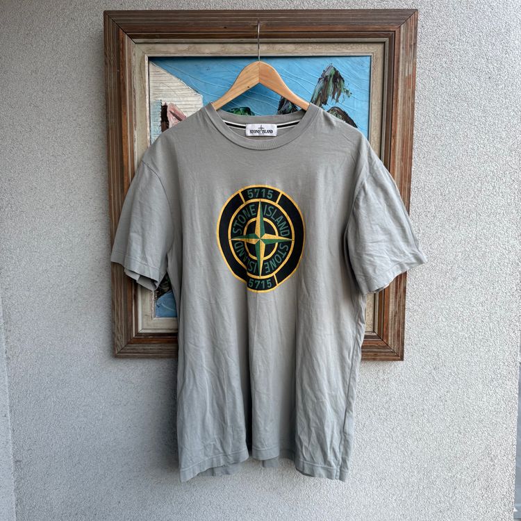 Stone Island Grey T-Shirt With Logo Patch