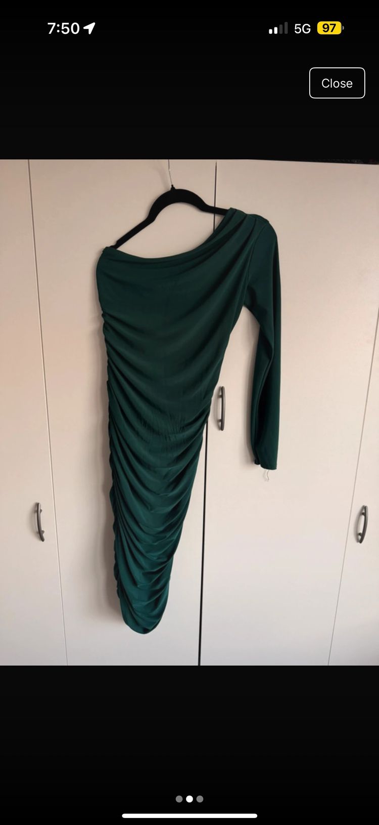 Club L Green Ruched Long Sleeve Dress product image