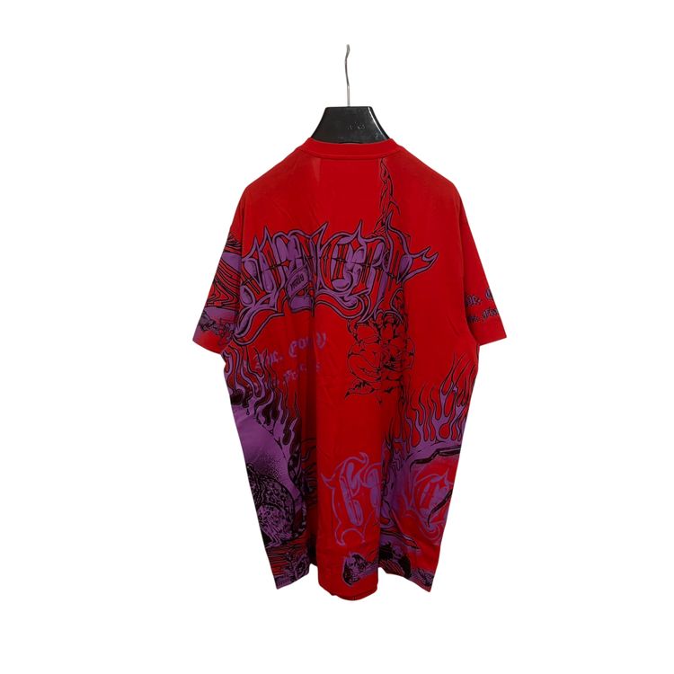 Givenchy Red Scorpion Gothic Tattoo Logo Oversized T-Shirt image 4