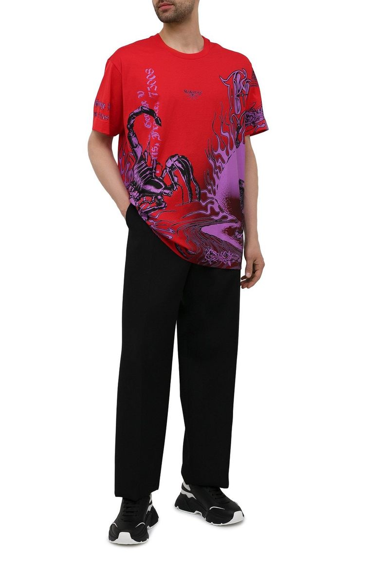 Givenchy Red Scorpion Gothic Tattoo Logo Oversized T-Shirt image 5