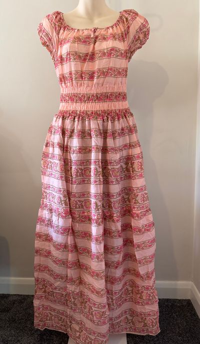 Pink Patterned Maxi Dress