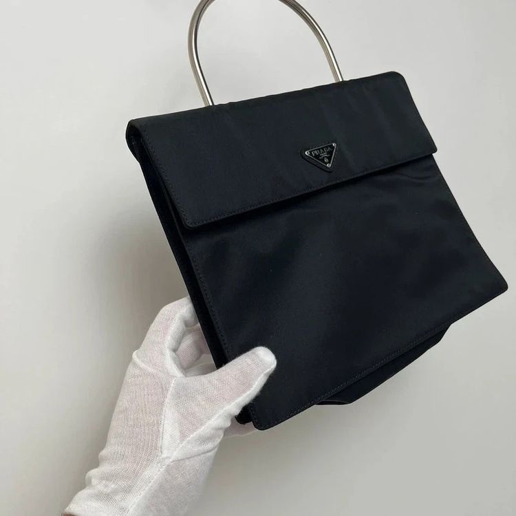 Prada Tessuto Metal Handle Bag handbag image 3