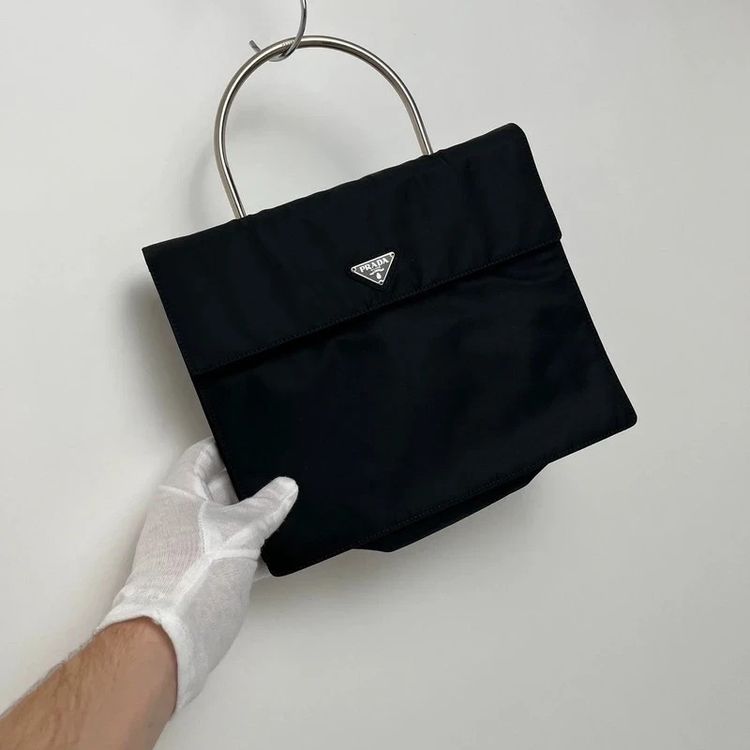 Prada Tessuto Metal Handle Bag handbag image 2