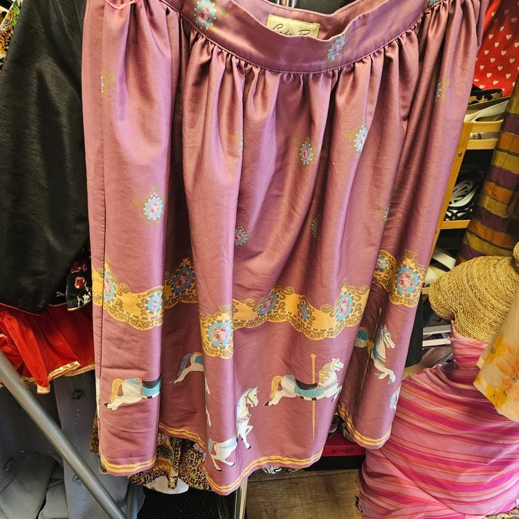 Other 1950's style purple skirt with carousel horse print product image