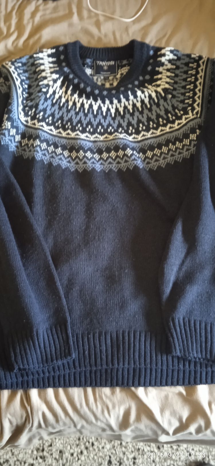 Immagine di Ymc Navy Patterned Sweater 1