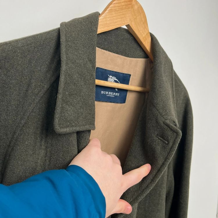 Burberry Wool Green Overcoat image 7