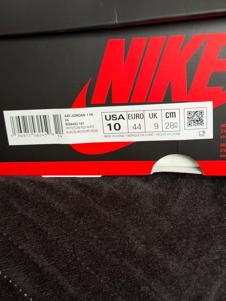 Nike air jordan 1 high metalic czerwone białe 44 obraz 5