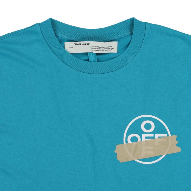 Off-White Blue Tape Arrows Logo Oversized T-Shirt 7