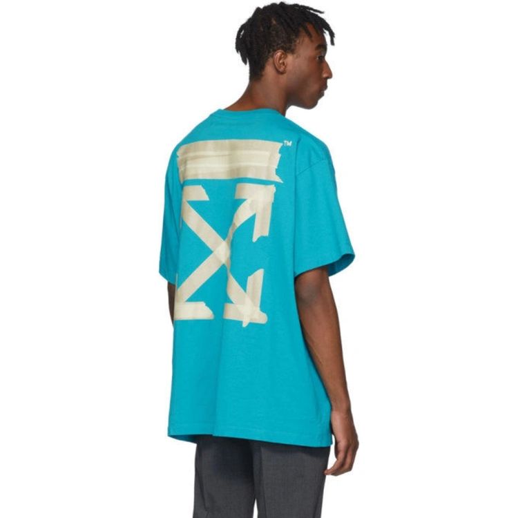 Off-White Blue Tape Arrows Logo Oversized T-Shirt 9