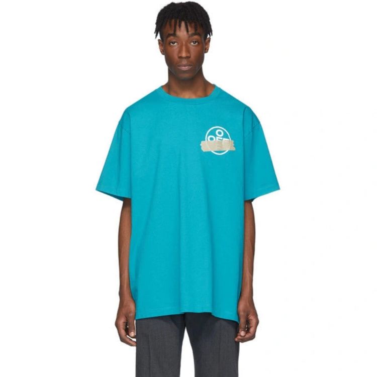 Off-White Blue Tape Arrows Logo Oversized T-Shirt 6