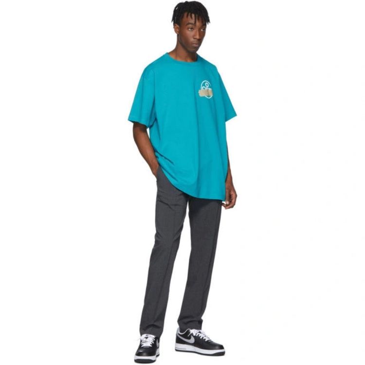 Off-White Blue Tape Arrows Logo Oversized T-Shirt 10