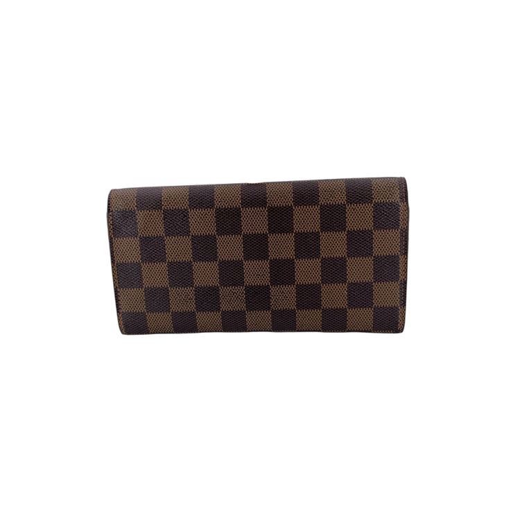 Louis Vuitton Brown Damier Ebene Canvas Emilie Long Wallet Red image 5