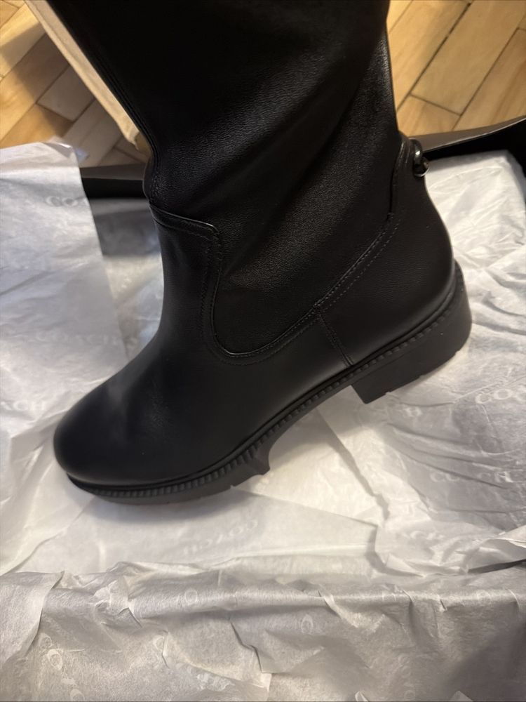 Coach Lisa Over-The-Knee in Black Leather Boots BNIB Uk 9 Thigh High image 5