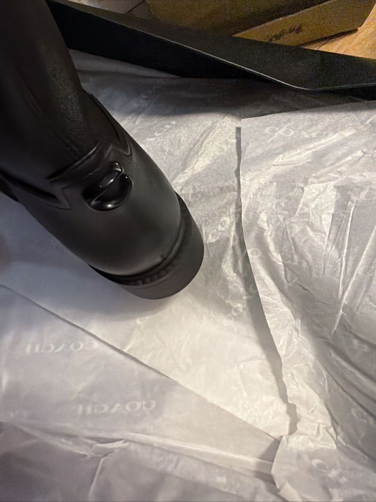 Coach Lisa Over-The-Knee in Black Leather Boots BNIB Uk 9 Thigh High image 6