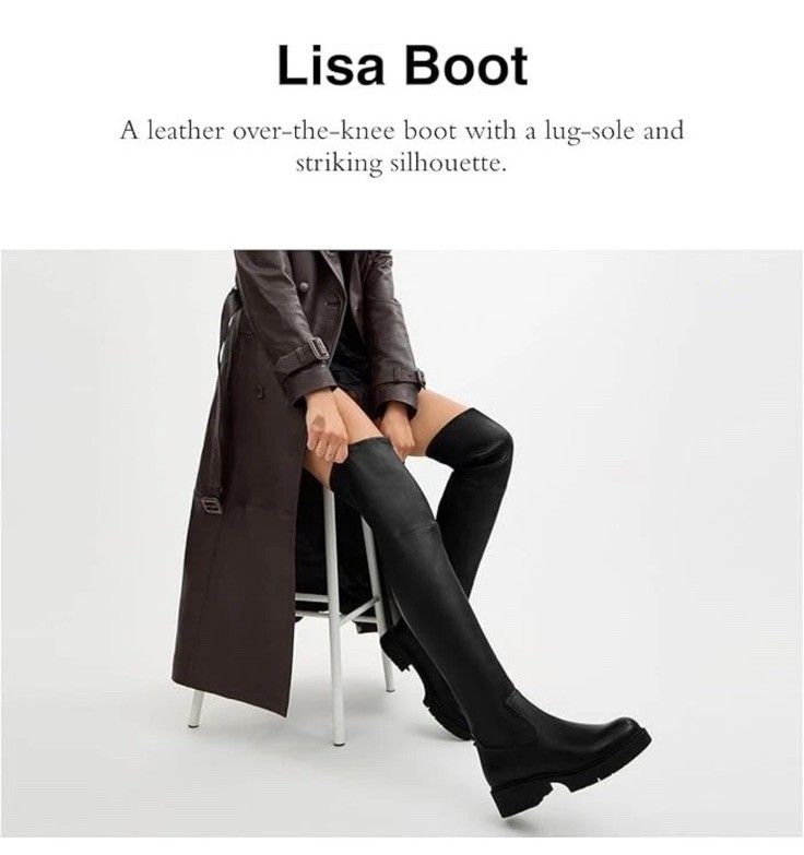 Coach Lisa Over-The-Knee in Black Leather Boots BNIB Uk 9 Thigh High image 2